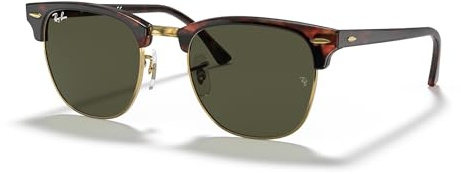 Ray-Ban RB3016 CLUBMASTER MOCK TORTOISE-ARISTA/CRYSTAL GREEN (W0366) - 55mm