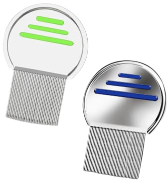 Lice Comb-Professional Stainless Steel Comb- Quick Results for Head Lice Treatment - Suitable for All Hair Types,| Dandruff Comb | Psoriasis Comb-Lice Brush（2 pack）