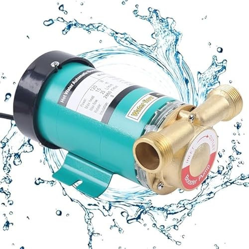 MEHOOSPVN Shower Pump, 120W Automatic Water Pressure Booster Pump, Electric Hot Cold Water Pressure Pump, Hot Water Circulation Pump for Shower Domestic Garden, Household Boost Pressure Shower, 25mm