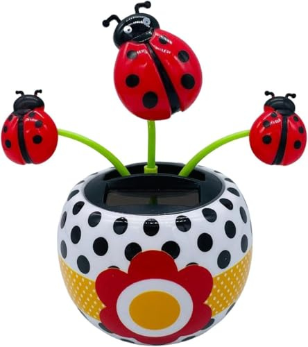 Flor bailarina solar roja, decoración solar para salpicadero, decoración de baile de flores, bonita flor de energía para decoración de coche, flores oscilantes, muñeca oscilante para tablero de coche,