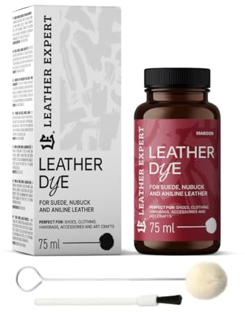 Penetrating Leather Dye - Colore pelle marrone castagno, 75 ml, ideale per scarpe, borse e accessori, con applicatore e pennello, colore per scarpe in pelle scamosciata, nabuk e anilina (16 colori)