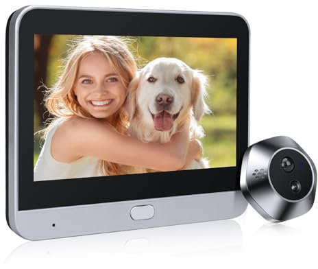 Türspion Kamera WLAN mit 1080P HD-Video, Zwei Wege Audio, Nachtsicht und Bewegungserkennung,Türklingel mit Aufzeichnung, 4,3-Zoll Monitor, 120° Weitwinkel, APP Live-Ansicht Verfügbar (nur 2,4 GHz)