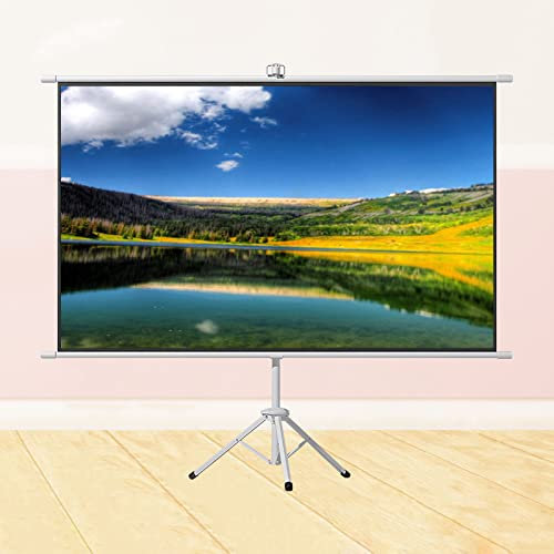 Schermo per proiettore con treppiede - 4:3/16:9 HD Schermo per proiettore mobile per esterni e interni Schermo per proiezione portatile pieghevole veloce da pavimento Schermo per f,100inch 16:9