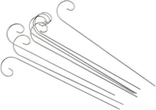 20Pcs 20cm Silver Plant Label Hooks Garden Markers Stake Holder Plant Label Hanger Garden Plant Sign Stake Rustproof Deformed Plant Sign Hooks Hanging Rods for Flower Planter