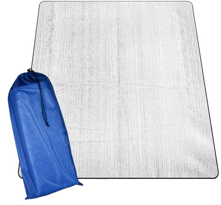 Wovella Aluminum Camping Mat Insulated Foam Sleeping Pad Reflective Tent Pad Lightweight Foldable Portable Waterproof with Carry Bag for Camping Beach Picnic