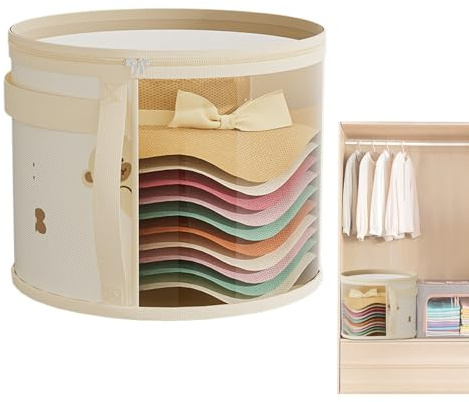 Boîte De Rangement Pour Chapeaux - Grand Étui De Stockage Pour Chapeaux Portable Pliable Anti-Poussière Transparent,Coffret De Transport Pratique Pour Voyage Valise Dortoir Église Studio Photo