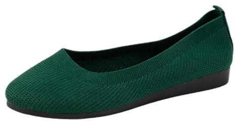 Ballerinas Women's Ballerina Shoes Summer Shoes Flat Barefoot Shoes Elegant Low Shoes for Women and Girls Comfortable Sporty Espadrilles Dirndl Barefoot Summer Leisure Fashion, 03 Dark Green, 5 UK