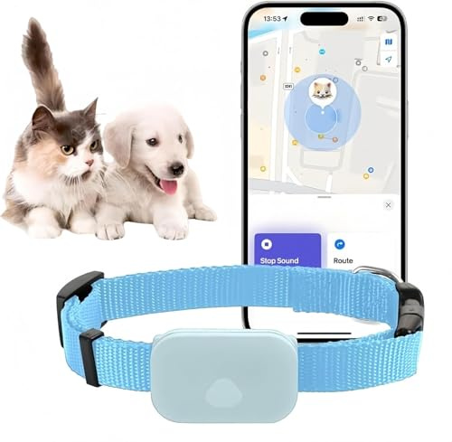 AmaPhew Pet Tracker Collare GPS per gatti di piccola taglia senza canone mensile, compatibile con Apple Find My (compatibile con iOS/Android