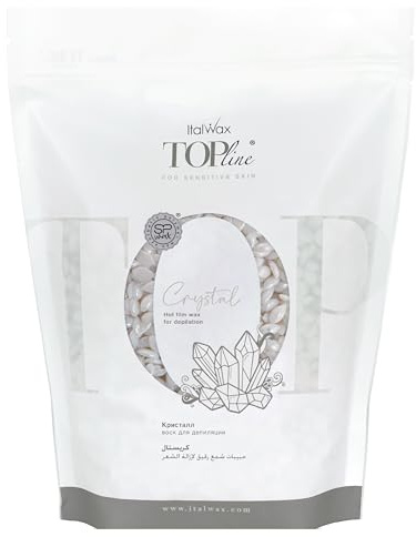Italwax Top Line Crystal - 750g - Cire pelable pour l'épilation sans bandes - Formule sans colophane idéale pour les peaux sensibles - Recommandé pour la zone bikini et les aisselles - Sans parfum