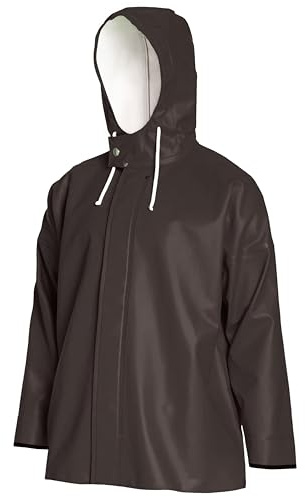 Navis Marine Regenjacke Herren Kommerzielle Fischerei - 0.70 mm PVC Extra Heavy Duty 18.000 mm Wasserdicht|Angeljacke Brigg 44 Pro Industry Grade 009(Khaki,XL)