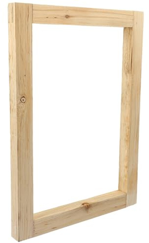 DECHOUS Siebdruckset mit Holzrahmen Wiederverwendbarer Druckrahmen für Selbstgemacht Siebdruck Praktischer Bildschirmrahmen zum Drucken Stoff Khaki Farbton
