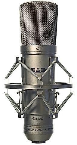CAD Audio micrófono de condensador de diafragma grande para grabaciones de estudio (XLR, alimentación fantasma de 48V, diafragma de 1 pulgada, impedancia de 75 OHM, 30 Hz - 20 KHz), plata