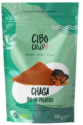 Fungo Chaga in Polvere - 100g. Fungo Essiccato al Sole e Macinato Crudo. Noto Anche Come Inonotus Obliquus. Contiene Minerali Antiossidanti e Vitamine. Per Ricette Te e Bevande.