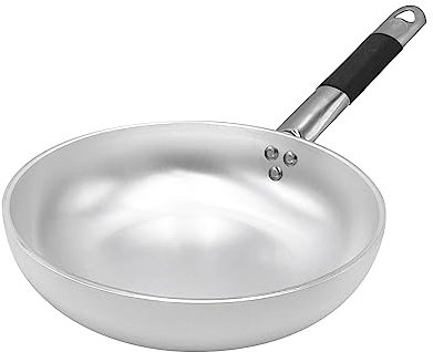 Pentole Agnelli ALMC1111BC24 Padella Radiante Svasata Alta, in Alluminio, Spessore 5 mm, con Manico Tubolare in Acciaio Inossidabile, 24 cm, Argento