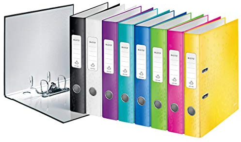 Esselte Leitz Qualitäts-Ordner WOW, mit Schlitzen, A4, schmal (1 Stück, Farbe zufällig)