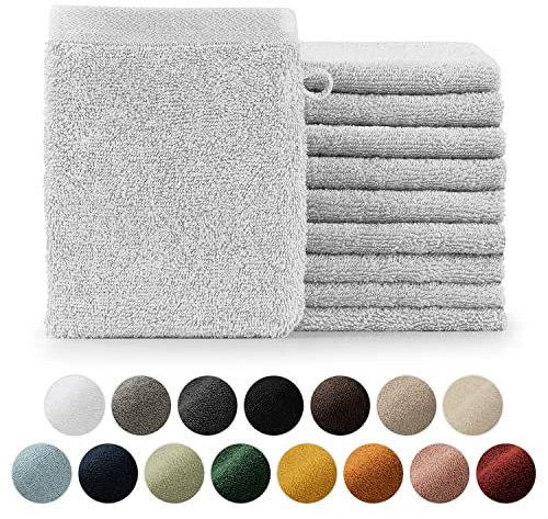 Blumtal Premium Frottier Waschlappen Set 10 teilig 100% Baumwolle - Oeko-TEX zertifizierte Waschlappen 10x (15x20 cm) - Ultra saugstarkes Frottier Seiftücher Set waschbar °60 - Seiflappen Weiß