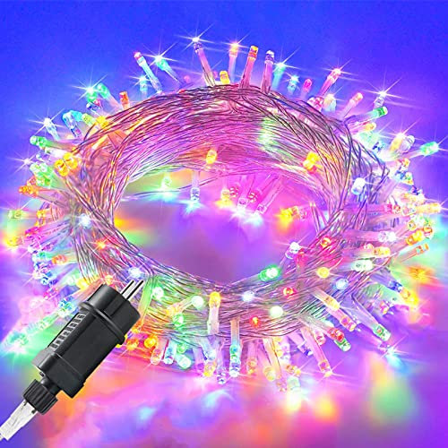 MOLVCE Guirlande lumineuse extérieure 30m 300 LED Guirlande lumineuse arbre de Noël avec minuterie, fonction mémoire, 8 modes, IP44 étanche pour Noël Fêtes Mariage Halloween Pâques Jardin, Coloré