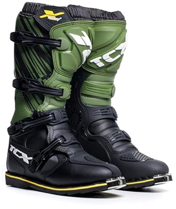 TCX - X-Blast, Herren-Motocross-Stiefel, Enduro-Stiefel, Off-Road-Stiefel mit Mikrofaser-Obermaterial und Goodyear-Laufsohle, Schwarz/grün/gelb