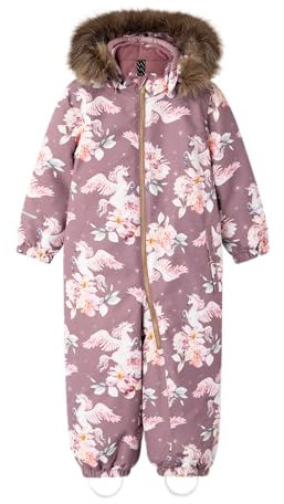 NAME IT Mädchen NMFSNOW10 Suit AOP FO NOOS Schnee-/ Regenanzug, Grape Shake/AOP:Unicorn, 92