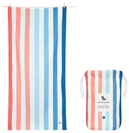 Dock & Bay Strandhandtuch - Schnell trocknende Mikrofaser, ohne Sand - Kompakt, Leicht - 100% recycelt - Inklusive Beutel - Summer - Sand to Sea, Extra Large (200x90cm, 78x35)