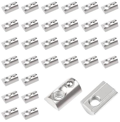 MAJOYLIFE 30 Stück Nutensteine M5 mit kugel,Gleitmutter mit Federkugel,Nut 6 T Nutsteine Schrauben für 20-Serie Alu Profil