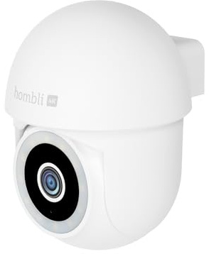 Hombli Pan & Tilt Cam 4k Überwachungskamera Außen mit Schwenkfunktion, UHD, Farbnachtsicht, Audio, Alarm, Flutlicht, kompatibel mit Alexa, Google