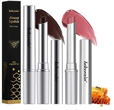 Baorder 2PCS miele rossetto balsamo labbra colorato in nero e rosa, idratante naturale lucido miele rossetto,Black Pink Burrocacao Colorato, idratante trucco cura delle labbra
