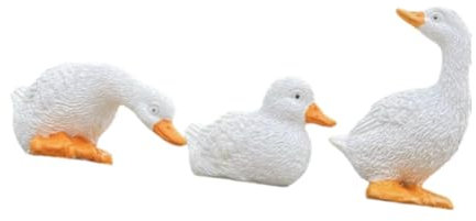 MagiDeal 3pcs canard figurines figurines de fleur décor résine art artisanat animal jardin statues petites sculptures pour bonsai de bureau extérieur