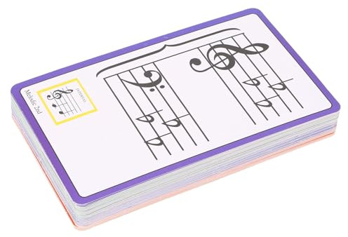 Walfront 50pcs Música Tarjetas Flash Flash Cord Flashcards Coded Color Double -Side Fun Sportational Flashcards para Niños y Principiantes
