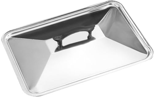 Zerodeko Coperchio Barbecue Resistente alla Ruggine in Acciaio Inossidabile Rettangolare Argento Protezione per Vassoio Alimenti, Facile da Pulire per Uso Professionale e Outdoor