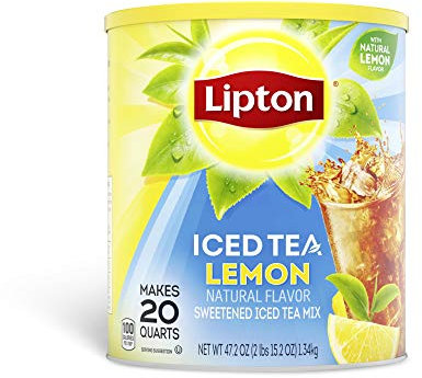 Lipton Iced Tea - Natural Lemon - Makes 20 Quarts - Net weight 47.2oz (2lbs 15.2oz) 1.34kg