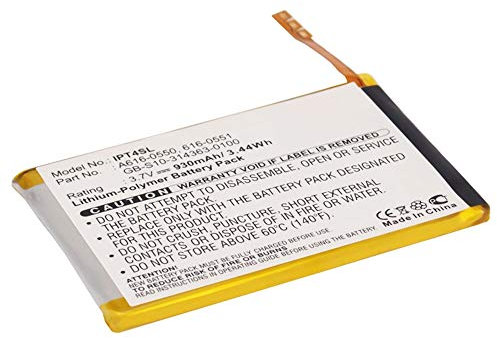 subtel, Batterie pour Lecteur MP3 Compatible avec Apple iPod Touch 4 Gen. - A1367, 4G, 616-0551 (3.8V, 930mAh)