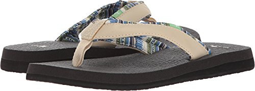 Sanuk Damen Yoga Mat 2 Prints Flipflop, Natur, 43 EU