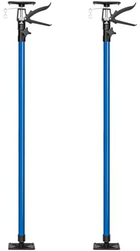 tectake® Juego de Tensores para Puerta, Puntales de Obra Ajustables, Puntal Telescopico Extensible, Puntales Extensibles, Varilla Telescopica, Poste Telescopico Extensible - Juego de 2 Azul