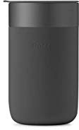 W&P Porter Ceramic Mug w/ Protective Silicone Sleeve, Charcoal 16 Ounces On-the-Go Reusable Cup for Coffee or Tea Portable Dishwasher Safe