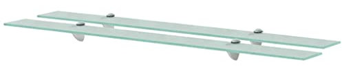 vidaXL 2X Regal Schwebend Wandregal Glasregal Glasboden Glasablage Badablage Wandablage Badregal Ablage Regale Bad Glas 100x10cm 8mm