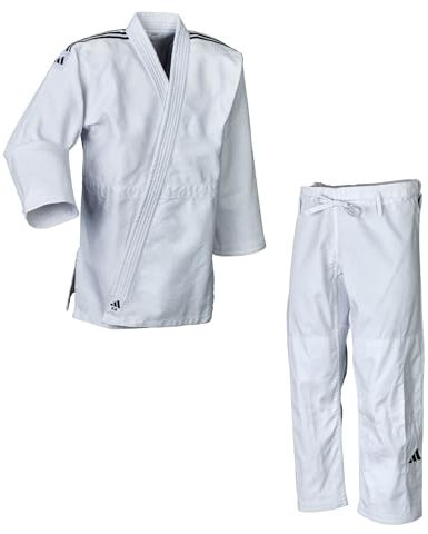 adidas Judo-Anzug Contest weiß/schwarze Streifen (190)
