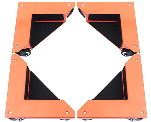 4 Stück Orange Möbelrollen Schwerlast, Möbel Transportroller Set, Mover Schreibtischschrank Ecke Dolly Möbel Dollies Roller Maximale Tragfähigkeit 650kg Transportrollen Rollen für Möbel
