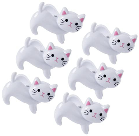 Parliky Multifunctional Cat Shape Clothespins Windproof Clothes Pegs Household Quilt Clips Strong Large Clips 6pcs White for Laundry and Sock Fixing