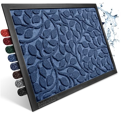 Bodenständig® Fußmatte außen und innen [robust] - Saubere Schuhe Dank geriffelter Oberseite - Perfekte Größe 40x60cm Blau - Fussmatte aussen Türmatte Haustür fussabstreifer innen Bereich