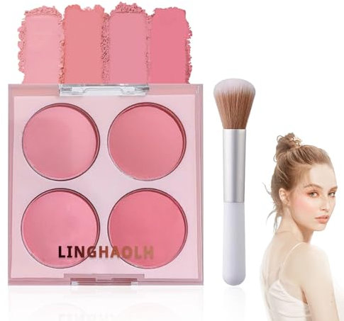 Lilbitty Blush Palette con 4 colori, opaca e setosa, resistente all'acqua e a lunga durata, ideale per tutti i toni della pelle, per gli amanti del trucco
