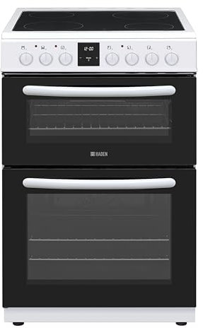 Haden Electric Cooker 60cm Double Oven with Ceramic Hob Digital Touch Timer Freestanding 108 litre capacity