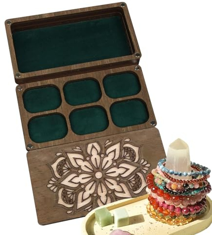 Pärlbrädor smyckestillverkning, trä förvaringsbox, 16,5 cm / 6,5 tum broderi målning tillbehör, pärlsorteringsbehållare, hantverksorganisationsverktyg, design med flera fack, för leverans