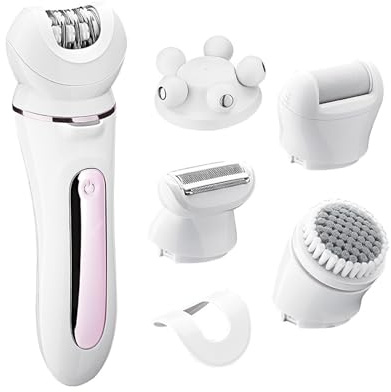 osmo epiluxe epilierer 5 - in - 1 Kabelloser Epilierer für Damen, Wet & Dry, Langanhaltende Haarentfernung, Weißer Epiliergerät für Gesicht und Körper