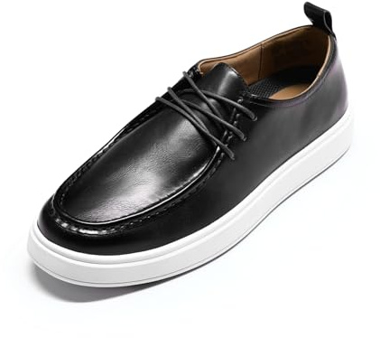 YFFUSHI Hombres Zapatos Casual de Cuero Mocasines Zapatos Barco Vestidos, Negro , 45 EU