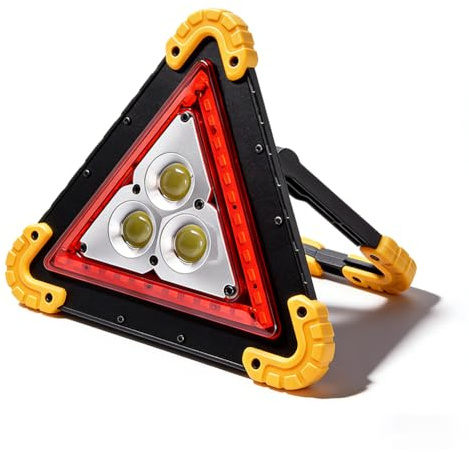 Peelanmall Triangle de signalisation LED pour voiture, 21 cm / 8,3 pouces, Triangle de sécurité pliable avec 4 modes d'éclairage & SOS, IP65 Étanche, Fonctionne sur piles et batterie, Aide d'urgence