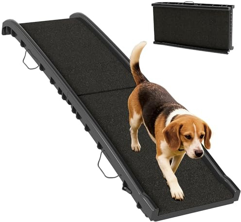 PawHut Rampe Pliable pour Chiens Pente Douce 155 x 38,5 x 15,5 cm Noir