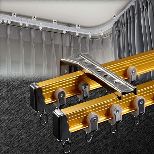 Flexibel 2-spår skena för fack – klädesset med tillbehör aluminiumstång i d idealisk för platt och böjd design, 2 m längd.