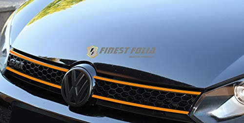 Finest Folia K001 Neon Orange 6-Piece Radiator Grille Stripes Set Perfect Fit Sticker Film