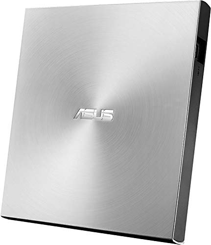 Asus Externer Brenner ZenDrive U9M Ultra Slim Typ C, kompatibel mit Windows und Mac OS, Farbe Silver + Software Internet Security Kaspersky